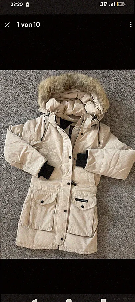 100% Originaler Canada Goose Daunenmantel Beige XS Damen Woman Authentic Jacket