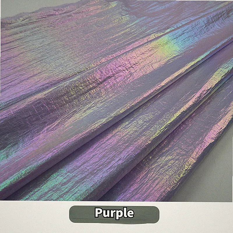 1M Dünner Nylon Stoff Crepe Iridescent Farbverlauf Laser für Daunenjacke
