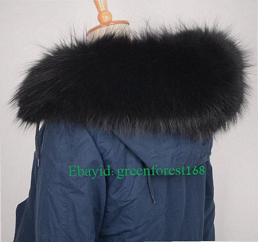 2026 Echt Waschbär Kragen Pelzkragen Schal Echtfell für Daunenjacke Parka Mantel