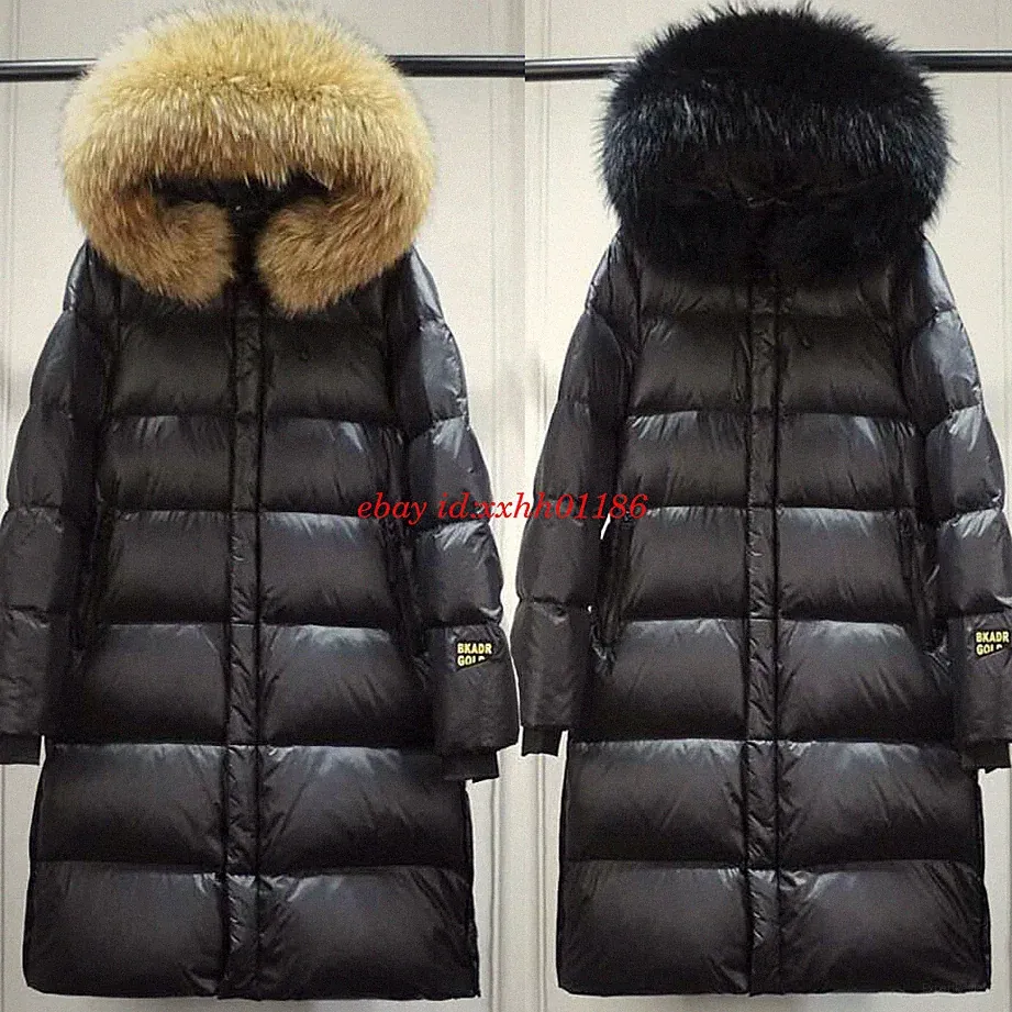 2026 Winterjacke Damen Daunenjacke Echt Fell Pelzkragen Mantel warm Lang Parka