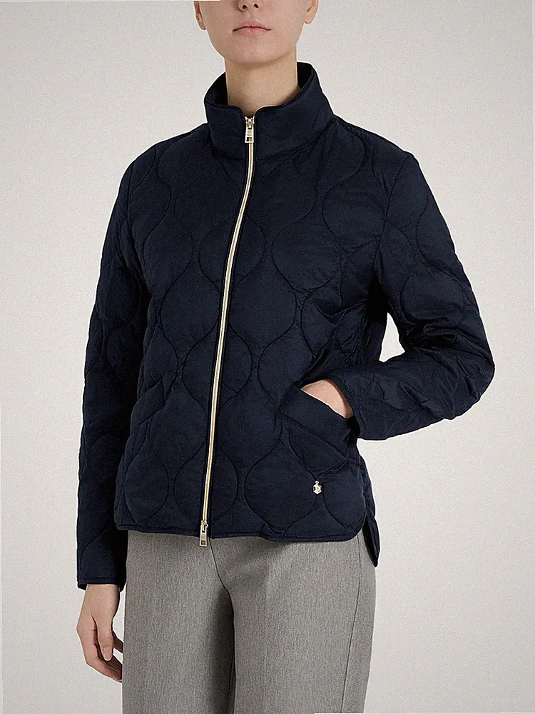 25% DAMEN SPINNE DAUNENJACKE DP02KP DAUNENJACKE STEPPDECKE BLAU GEPOLSTERT STEHKRAGEN Reißverschluss