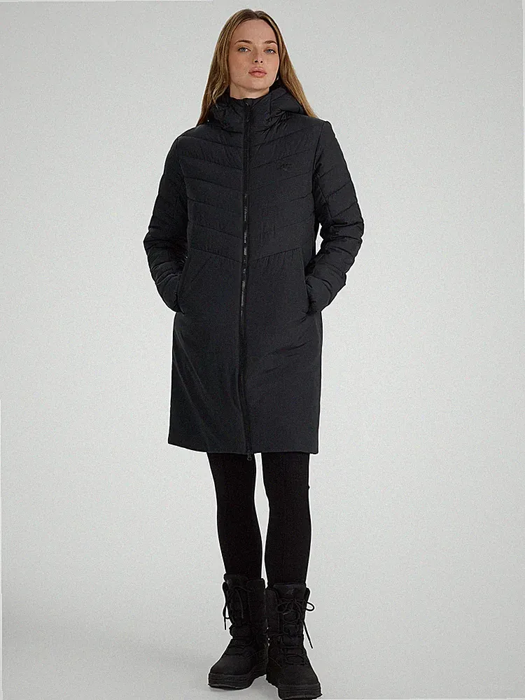 4F Damen-Daunenmantel mit synthetischer Füllung - schwarz 4FRAW25TDJAF0811-20S