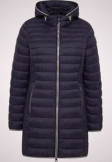 79100817 Barbara Lebek Damen Daunenjacke 100 Gramm mit Kapuze und Profil