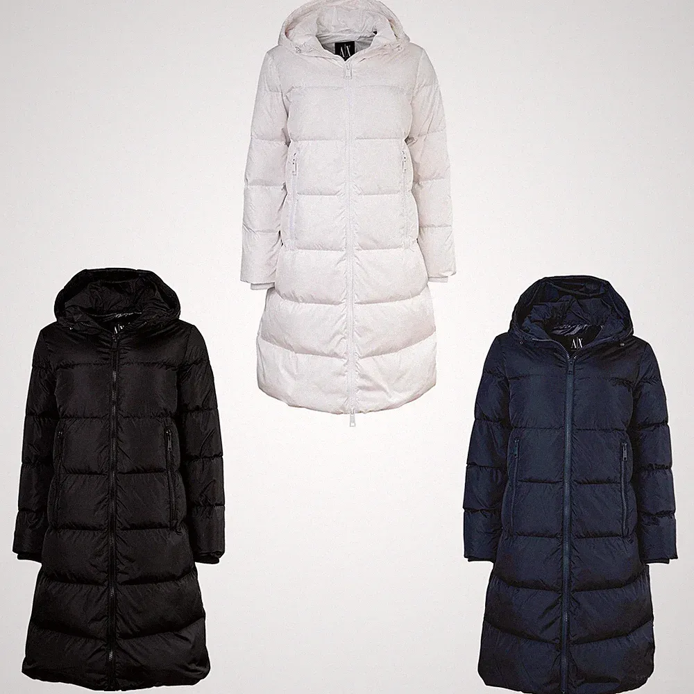 A|X ARMANI EXCHANGE Damen Daunenmantel - Steppmantel, Reißverschluss, Kapuze,...