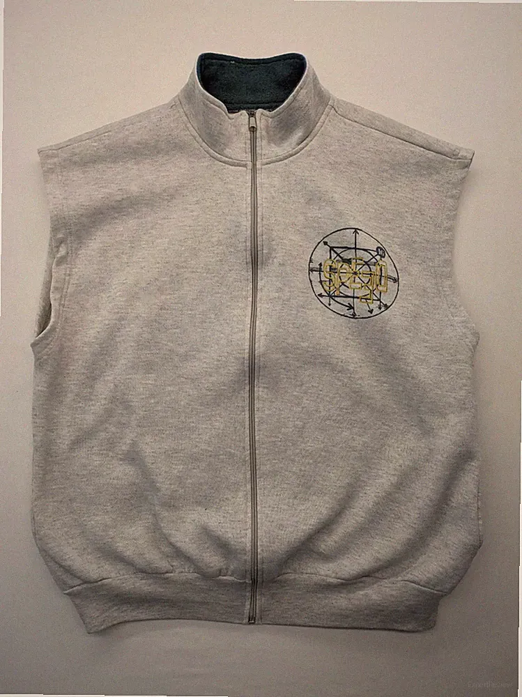 Active Swiss Design Herren Weste Sweatweste Gr XL Grau Full Zip Ärmellos