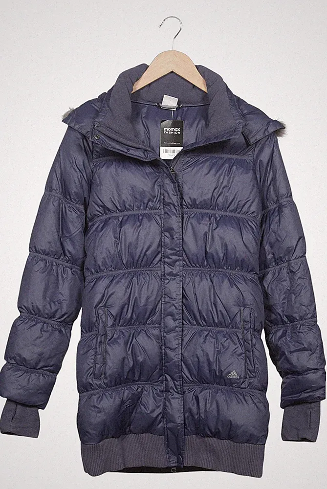 adidas Mantel Damen Jacke Parka Gr. S Daunen Marineblau #74kg47b