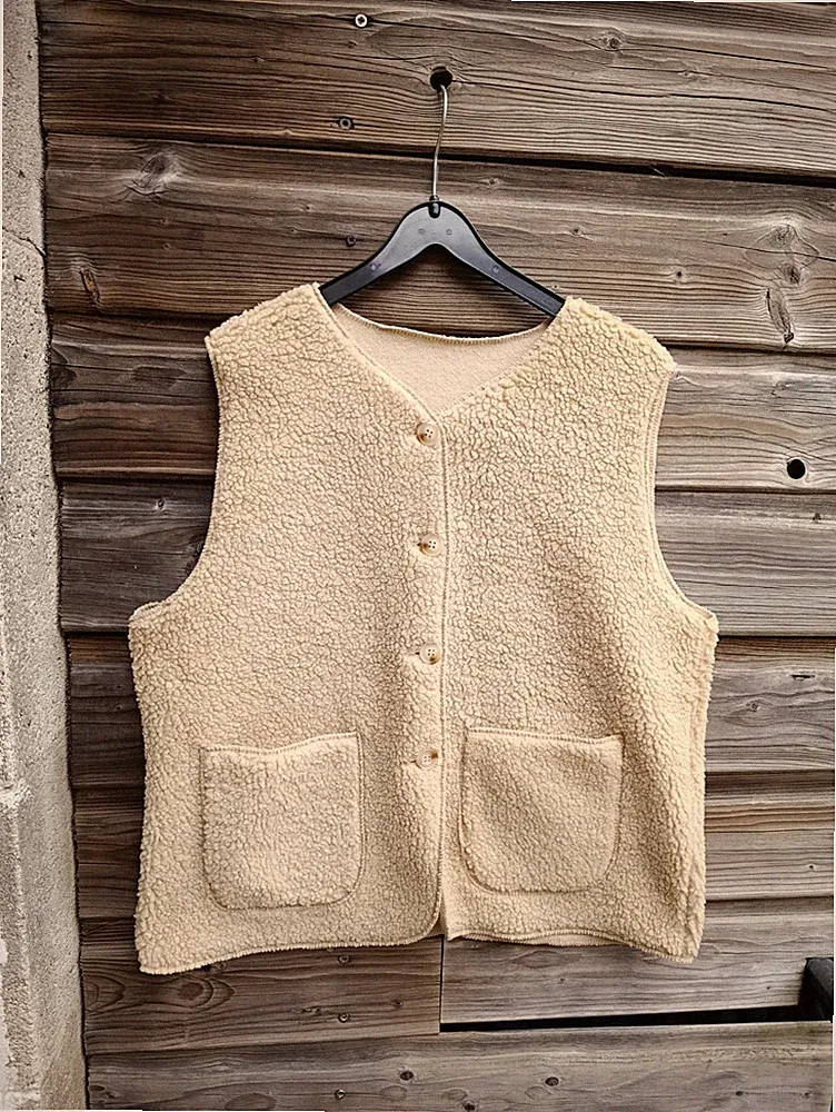 Ärmellose Weste Camel Sherpa Effekt - New Star - Größe 1 (S/M)