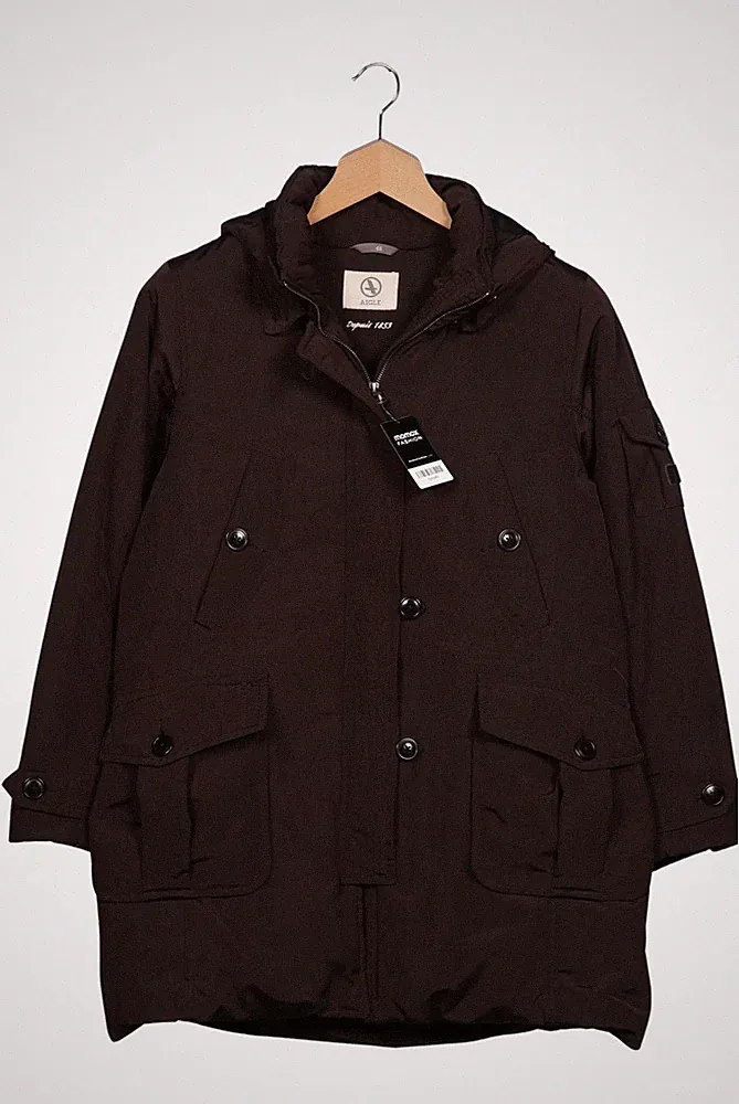 AIGLE Mantel Damen Jacke Parka Gr. EU 44 (FR 46) Daunen Braun #hunwik0