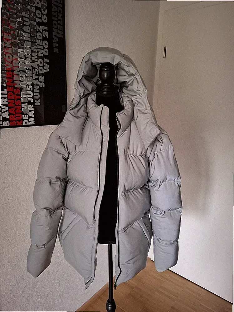 Alexander Wang H&M Daunenjacke Jacke Mantel silber grau warm Luxus Gr. M TOP!