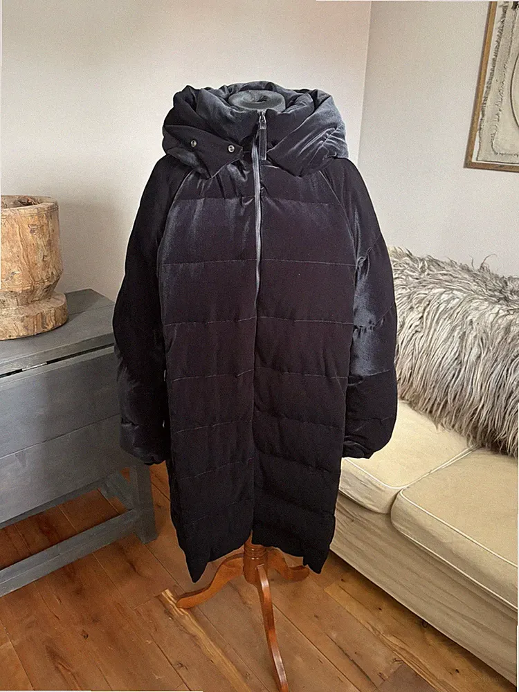 Annette Görtz Daunenmantel Loft XL Samt Schwarz 100% Daunen edel und super warm