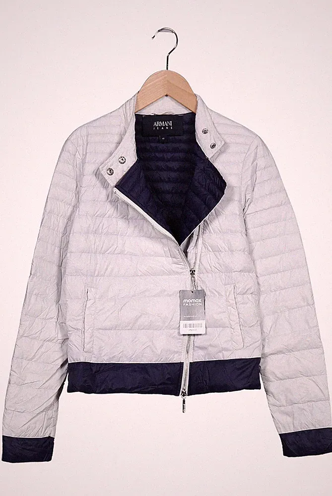 Armani Jeans Jacke Damen Anorak Jacket Kurzmantel Gr. 40 Daunen Weiß #wkpasa2