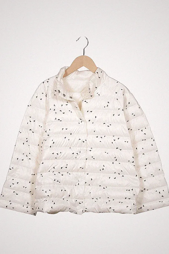 Armani Jeans Jacke Damen Anorak Jacket Kurzmantel Gr. 42 Daunen Crem... #enq3qdj
