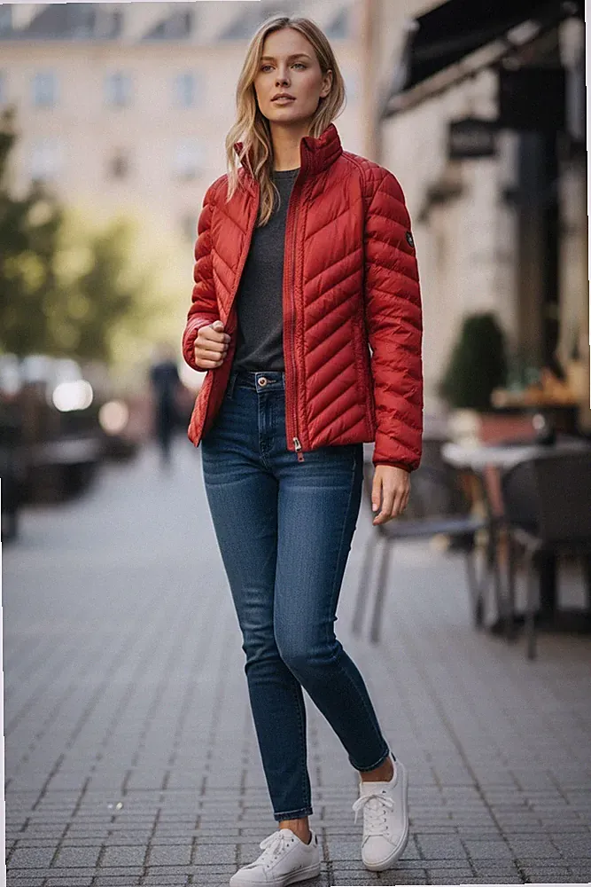 ARMANI JEANS Steppjacke rot - Gr.48 IT / L - SEHR GUTER ZUSTAND