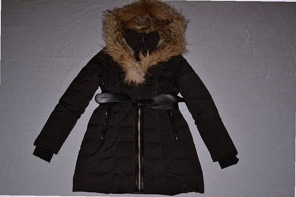 AUTHENTIC RUDSAK Damen Moda Daunen Parka Mantel Fell Schwarz Alle Größen Neu
