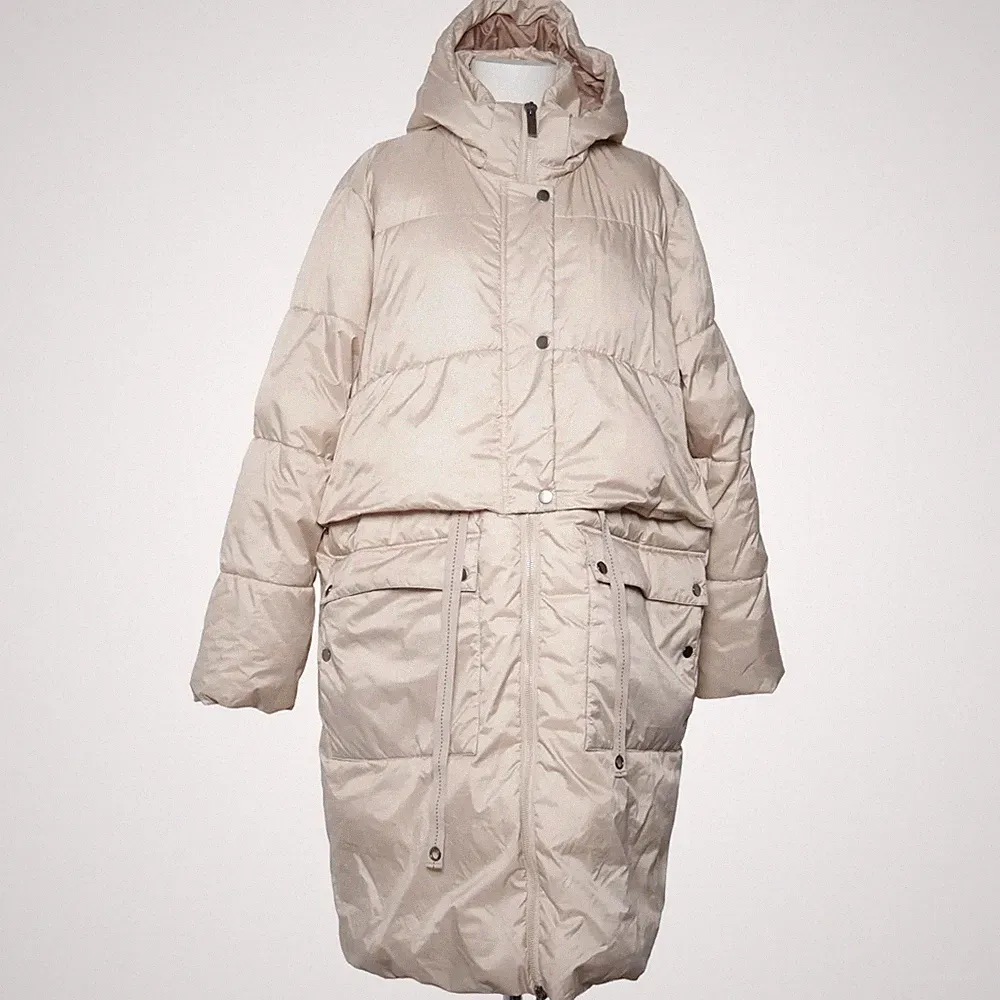 B.Coastline, Daunenmantel, Damen, Größe: 48, Beige, Einfarbig #srE