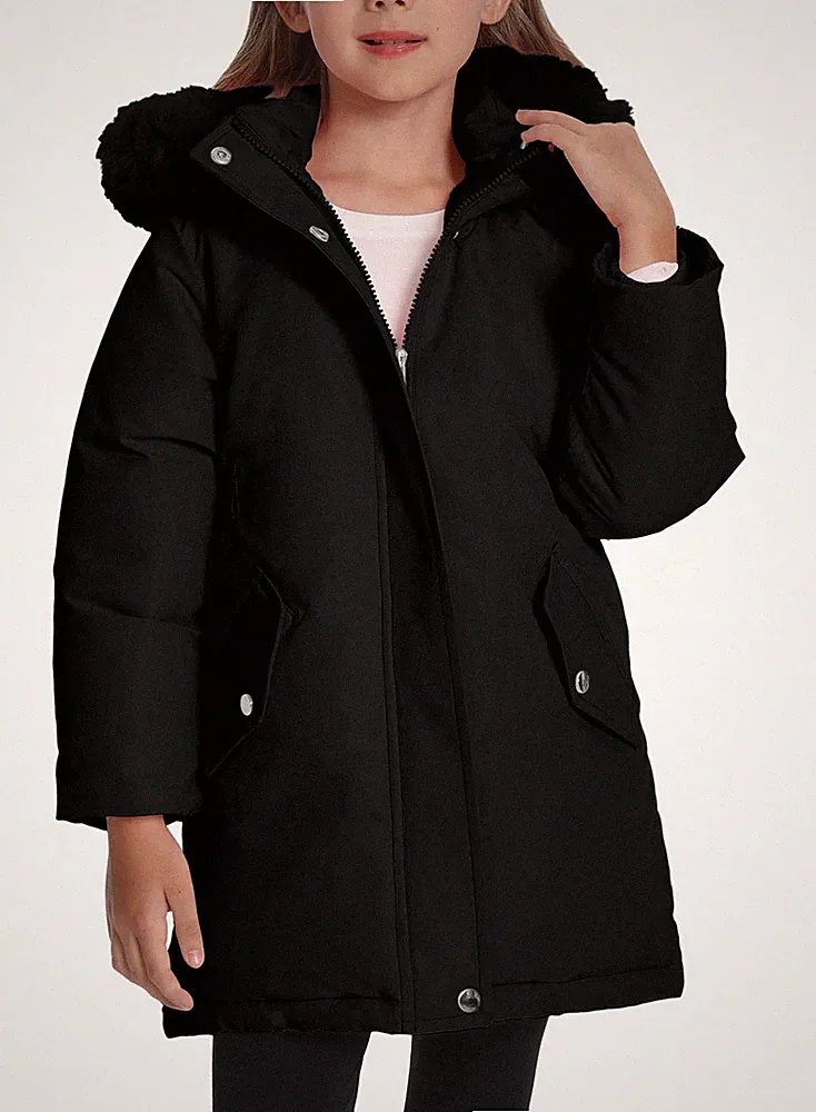 Baby Winterjacke Winter Outdoor Jacke Warm Solid Kinder Daunenjacke Mit Fellk...