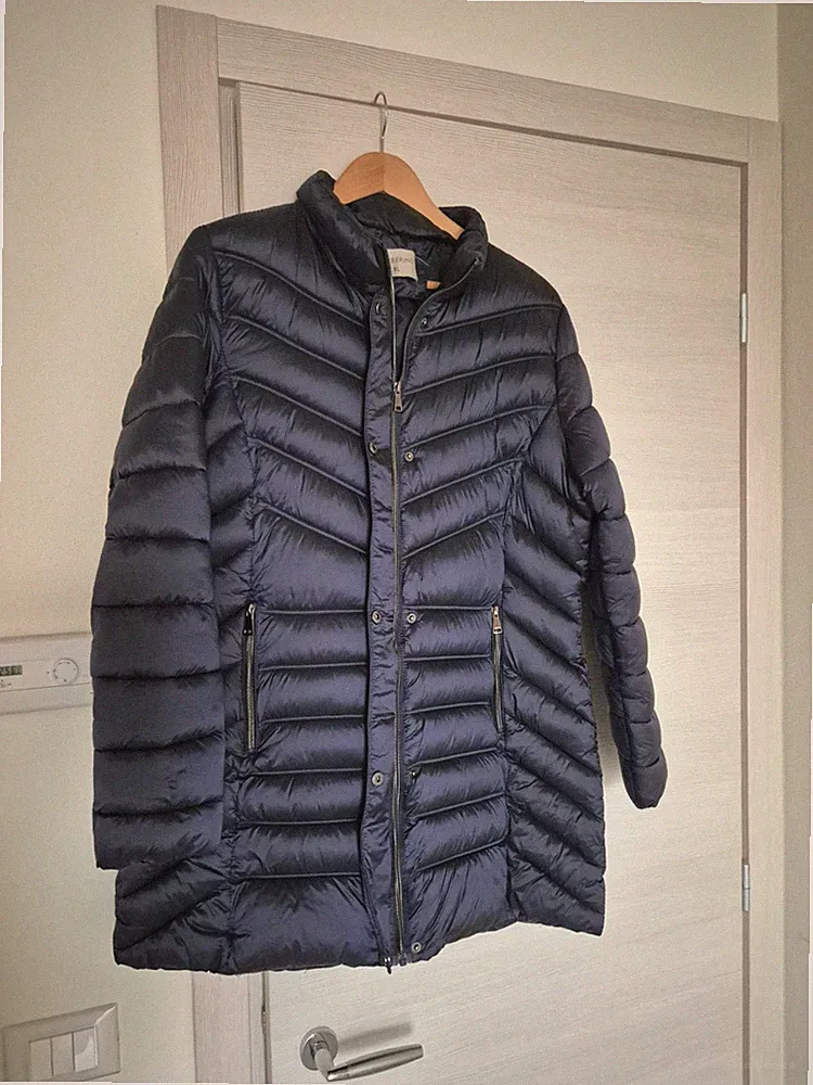 Barberino Damen Daunenjacke Nylon blau Stehkragen Reißverschluss Größe XL Regular