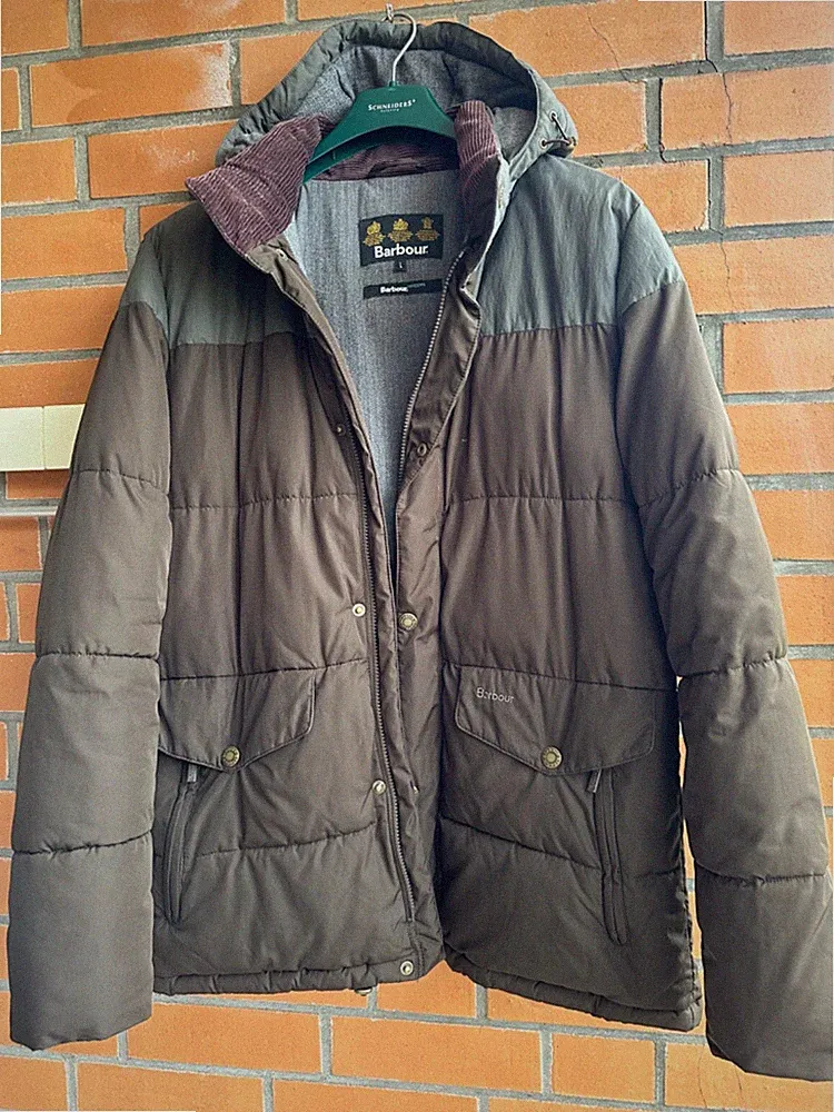 BARBOUR CROMER JACKET Caban Daunenjacke mit Kapuze Mantel Gr.L