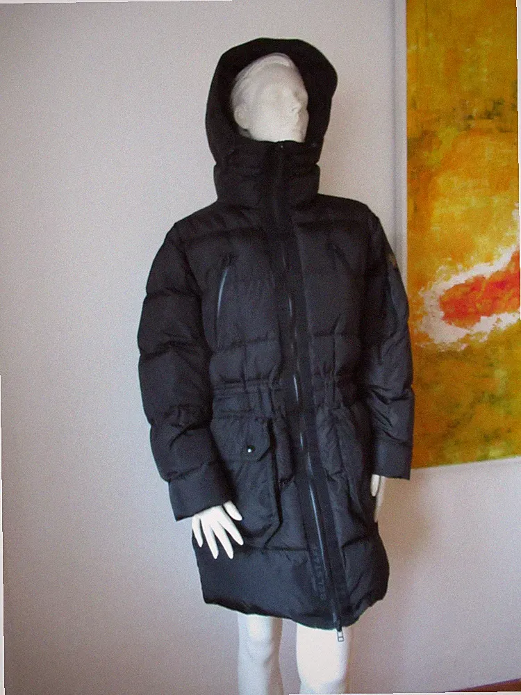 Belstaff warmer Damen Parka Daunenjacke Mantel Modell Blizzard schwarz Gr. 38
