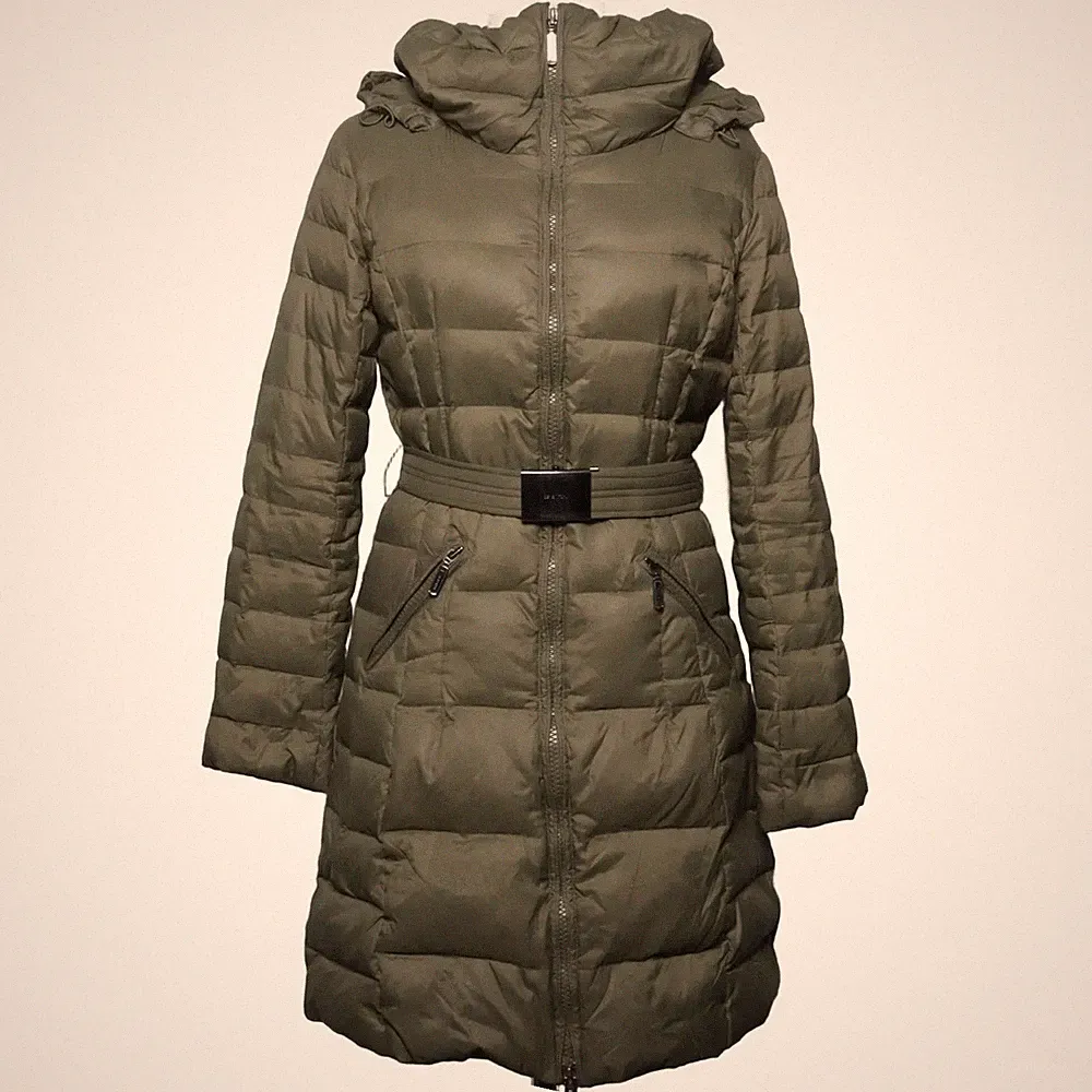 Benetton, Daunenmantel, Damen, Größe: 42, Grün, Daune/Feder, Camouflage #tW9