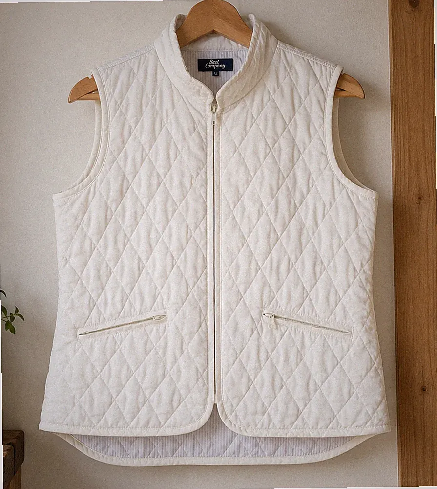 BEST COMPANY ärmellose Daunenjacke creme Gr. 46 sportliche Jacke Daunenjacke Damen