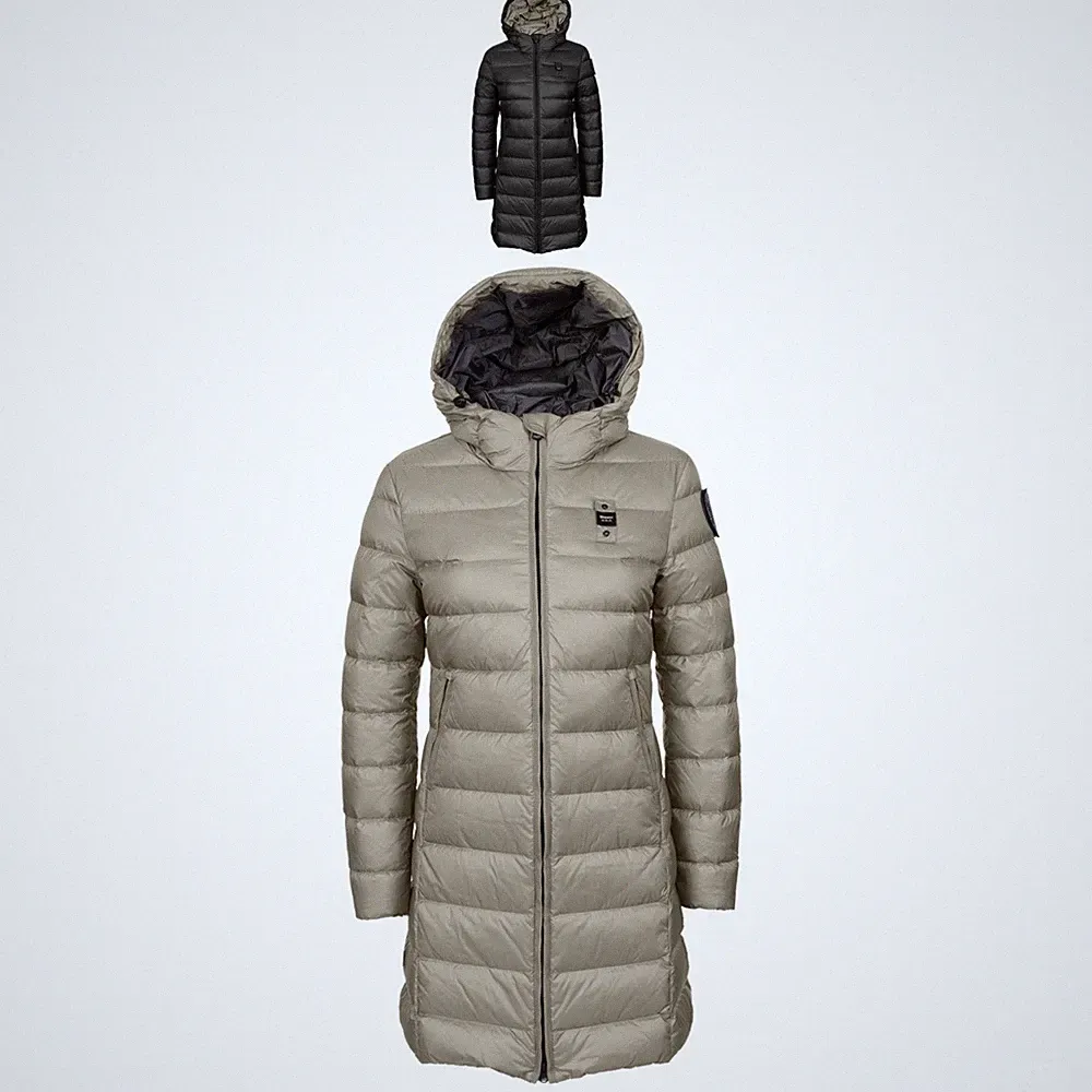Blauer Agnes Daunenjacke Damen Winterjacke Steppjacke Mantel Parka Daunenmantel
