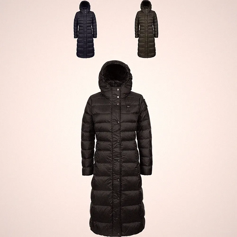 Blauer Anita Daunenjacke Damen Winterjacke Steppjacke Anorak Parka Mantel