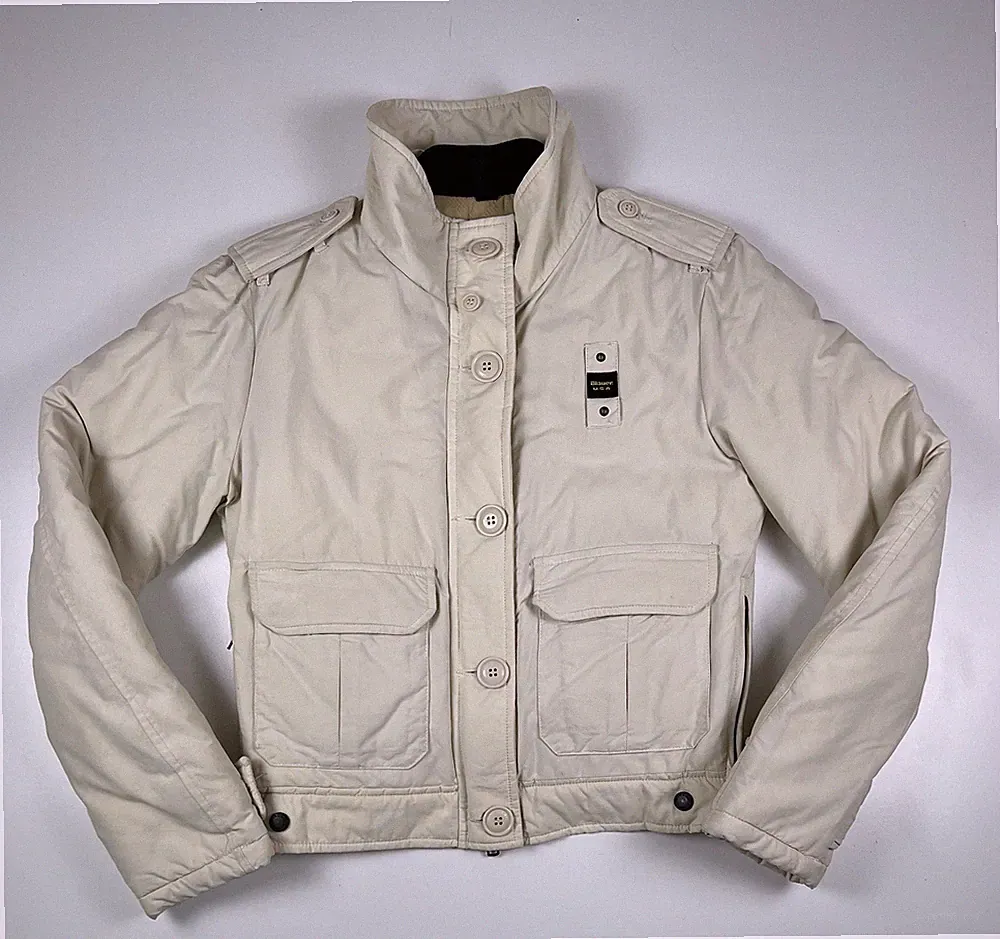 Blauer Damen Beige Daunen Jacke Puffer Mantel Größe S Winter Warm