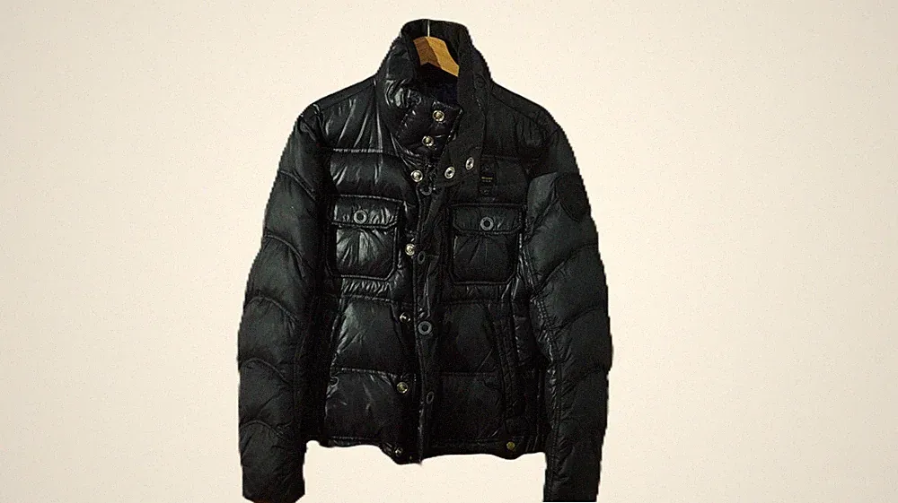 Blauer USA Daunenjacke schwarz M glänzend Nylon M sehr gut