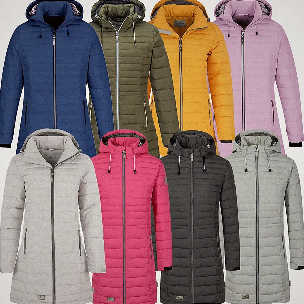 Blue Wave Damen Steppmantel Steppjacke Ilona Daunenoptik Abnehmbare Kapuze