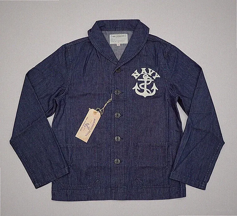 BOB DONG Herren US Navy Deck Jacke Retro USN Dungaree Workwear Denim Mäntel
