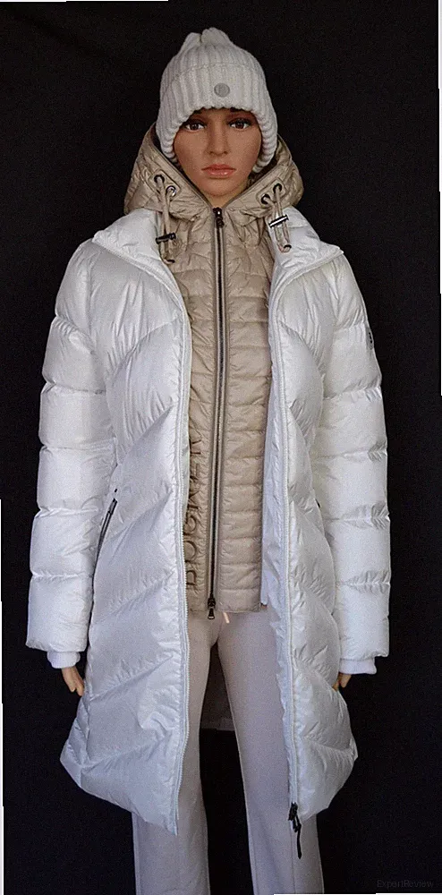 BOGNER AMELIE DAMEN DAUNENMANTEL MANTEL mit INLAYER WEIß UVP 1595 € Gr 36 S NEU