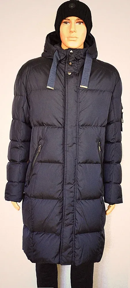 BOGNER ERICO HERREN DAUNENMANTEL BLAU MANTEL JACKE LOGO UVP 1299 € Gr 56 3XL NEU