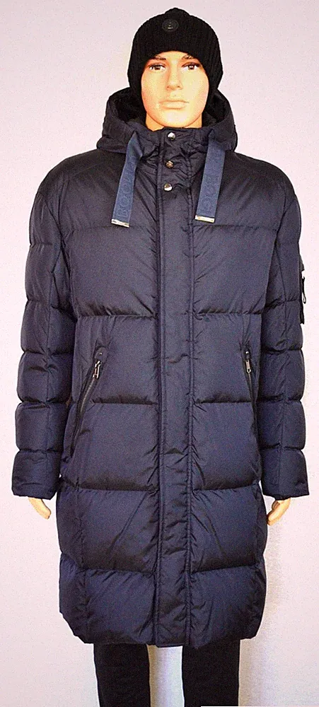 BOGNER ERICO HERREN DAUNENMANTEL BLAU MANTEL JACKE LOGO UVP 1299 € Gr 58 4XL NEU