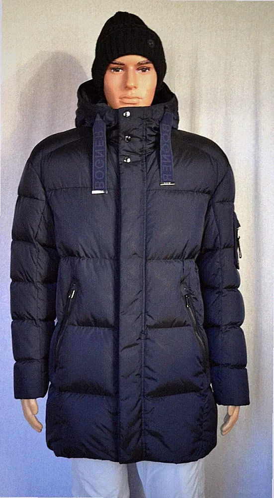 BOGNER JONES HERREN DAUNEN JACKE MANTEL BLAU LOGO BÄNDER UVP 995 € Gr 58 4XL NEU