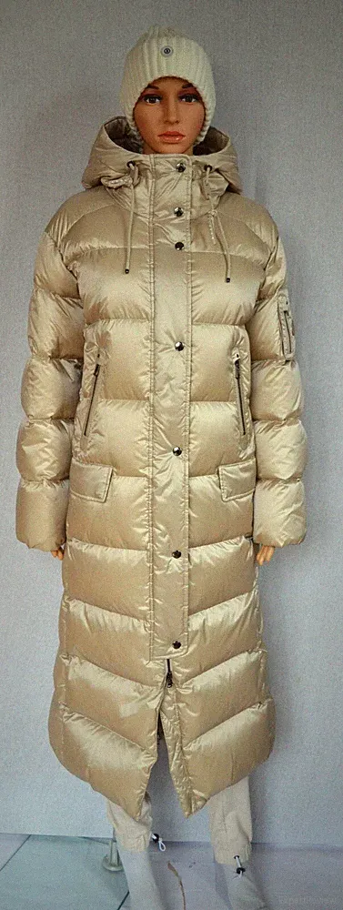 BOGNER JONNA DAMEN DAUNENMANTEL lange MANTEL BEIGE UVP 1195 € Gr 36 S NEU