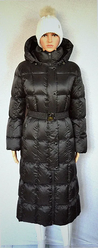 BOGNER NICOLE D DAMEN DAUNENMANTEL MANTEL SCHWARZ GÜRTEL UVP 999 € Gr 38 M NEU