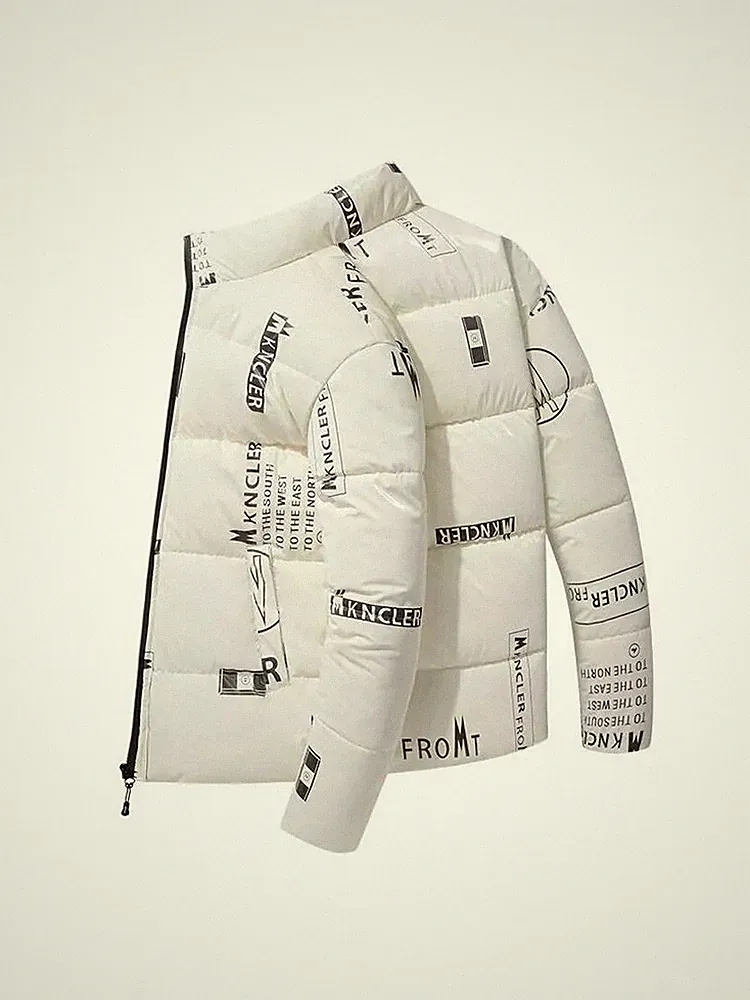 Bomberjacke Daunenjacke Sport Synthetisch Herrenmode Weich Weiß Glänzend GU009