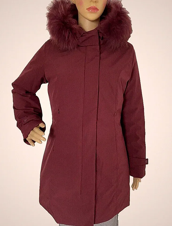 Bomboogie Daunenmantel Daunen Parka Jacke Echter Pelz Gr. 2 / 36 DE