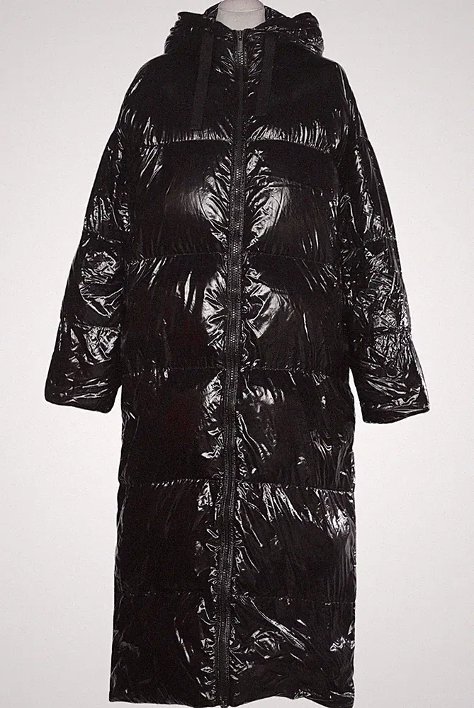 BOMBOOGIE Mantel Damen Jacke Parka Gr. EU 34 (IT 40) Daunen Schwarz #0bdlaoq