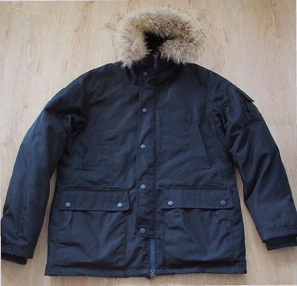 Bomboogie Winter Daunen Jacke Parka Mantel Gr. XL Kapuze Fell Echt Pelz