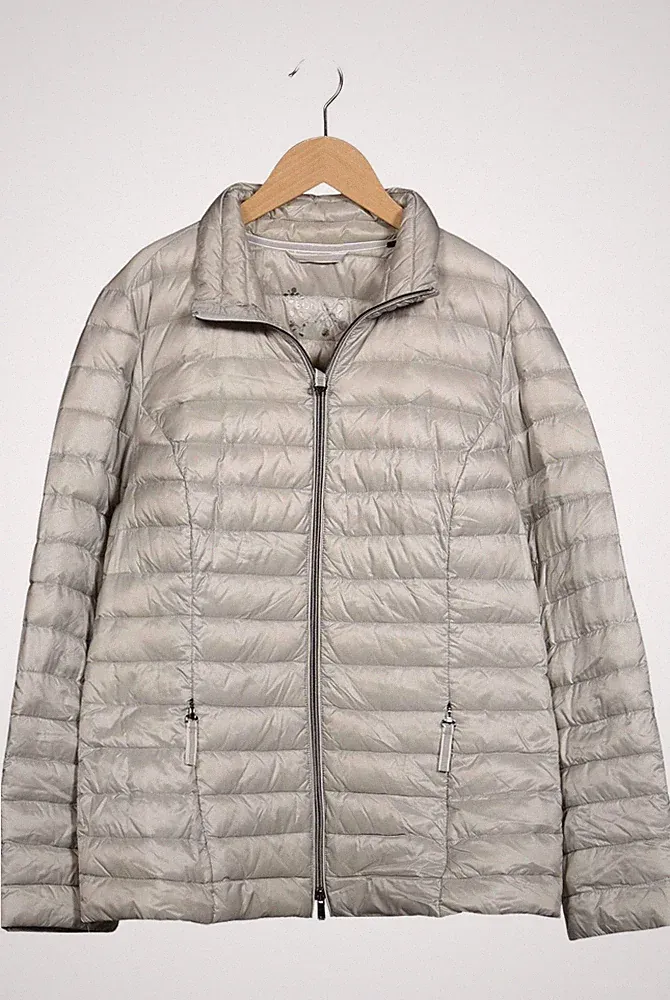 Bonita Jacke Damen Anorak Jacket Kurzmantel Gr. 42 Daunen Grau #r2s6g56