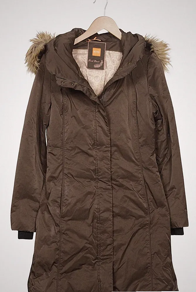 Boss Orange Mantel Damen Jacke Parka Gr. EU 36 Daunen Braun #gwkjsm7