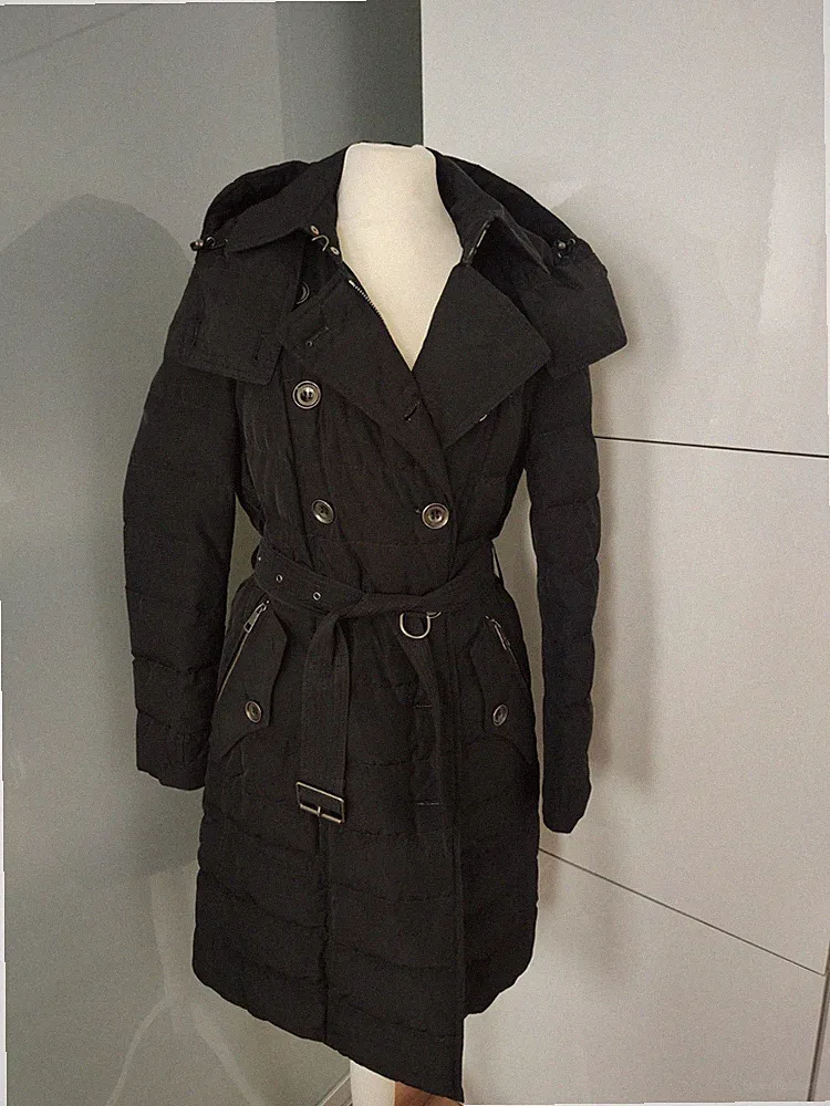 Burberry Brit Daunenmantel Trenchcoat schwarz S/36