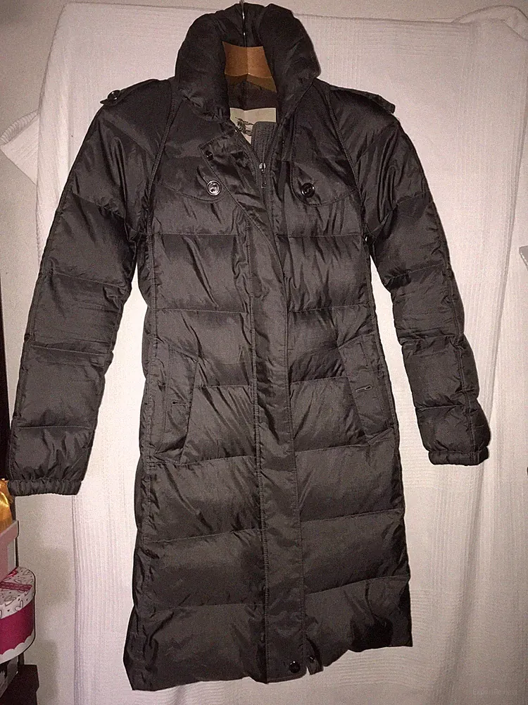 Burberry London Damen Stepp Mantel Mini Fehler Gr S Daunen Braun NP 1500€