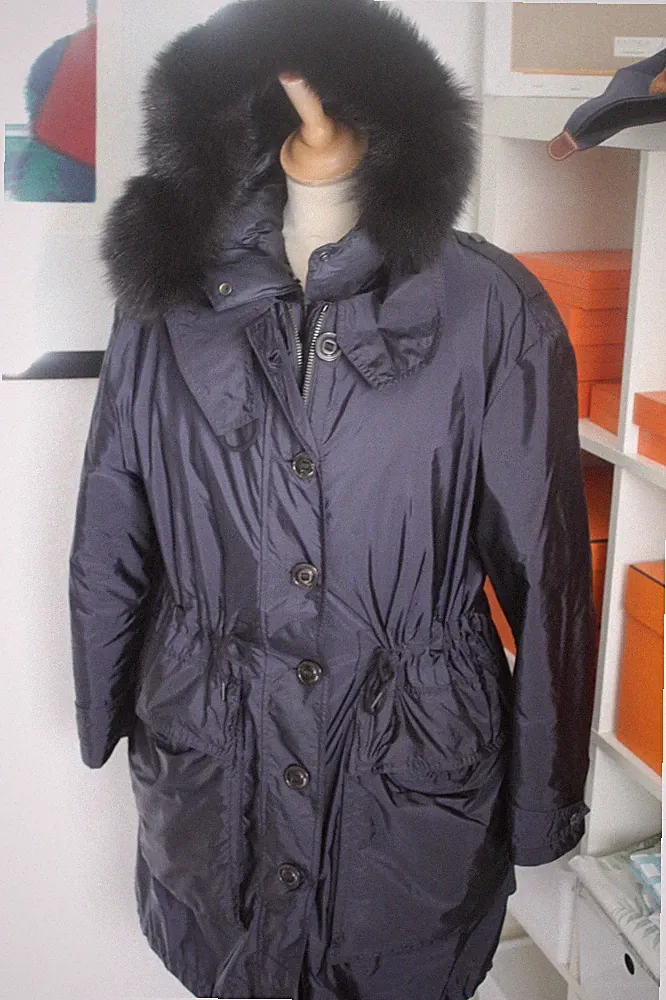 Burberry Mantel Gr. 44 ca XL Daunen 2 in 1 blau Damen Parka