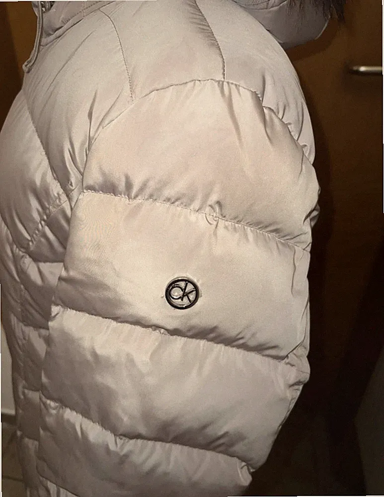 Calvin Klein Damen Daunenmantel mit Kunstfellkapuze