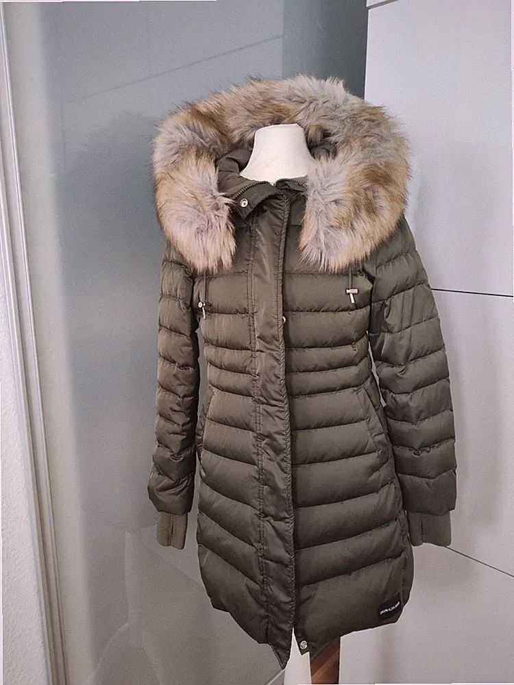 Calvin Klein Daunenmantel Oliv grün 34/XS