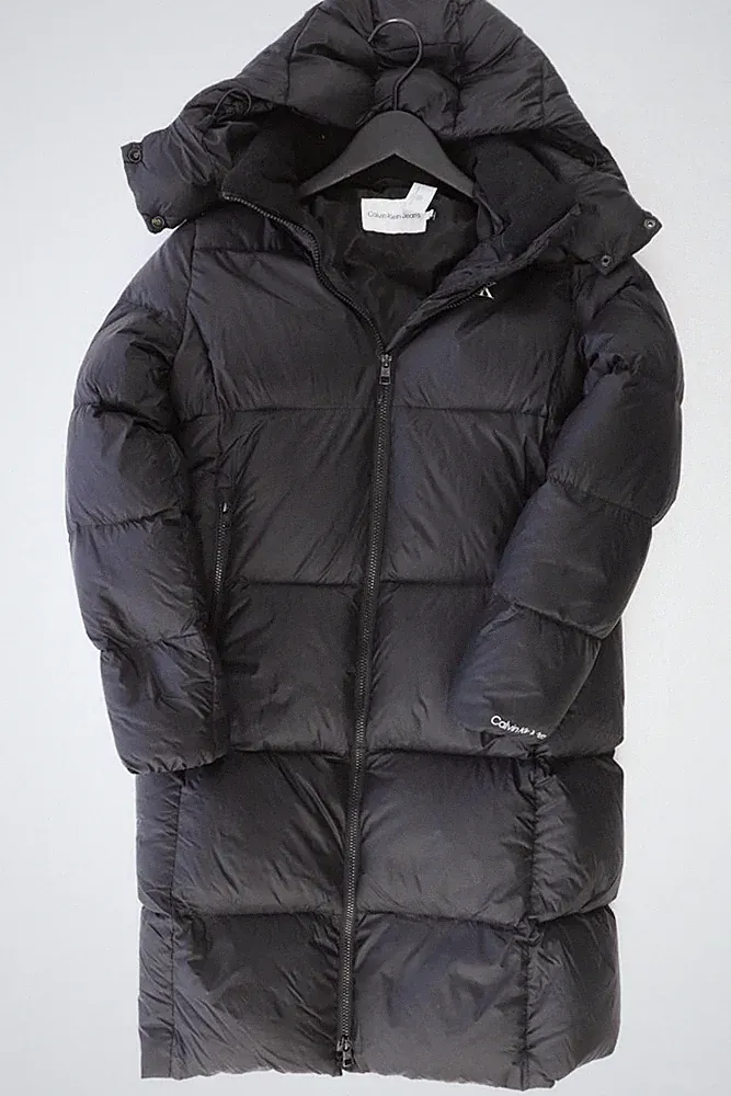 Calvin Klein Daunenmantel Slim Mantel für Damen Gr. 32, XS schwarz aus Polyamid