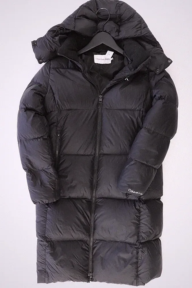 Calvin Klein Daunenmantel Slim Mantel für Damen Gr. 32, XS schwarz aus Polyamid